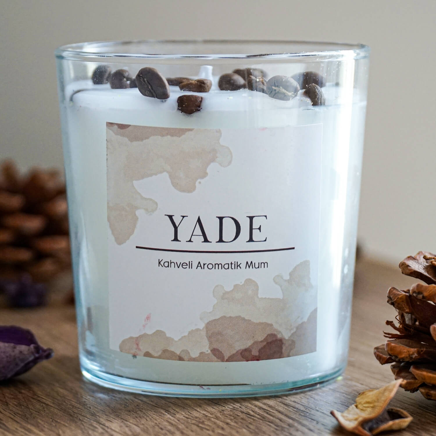 Yade Kahveli Aromatik Mum Muhiku