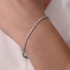 Gümüş - 925 Ayar Gümüş Swarovski Taşlı Suyolu Bileklik