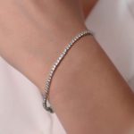 Gümüş - 925 Ayar Gümüş Swarovski Taşlı Suyolu Bileklik