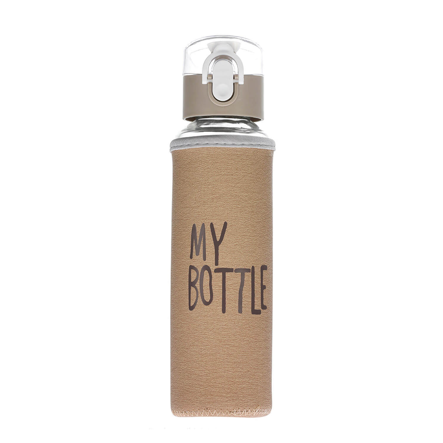 My Bottle Kılıflı Cam Matara - Sütlü Kahve