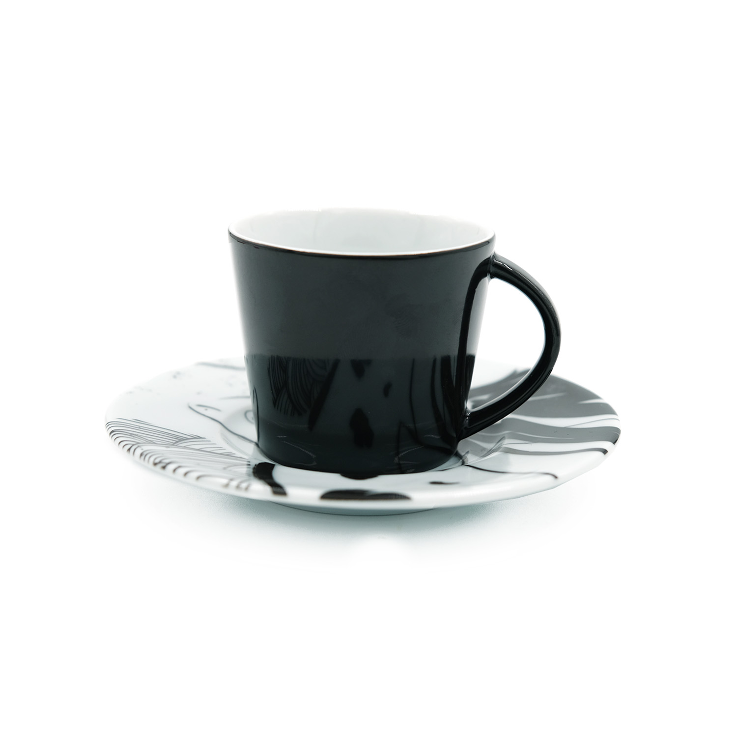 Siyah Toledo Porselen Fincan Takımı