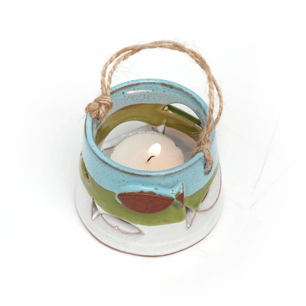 El Yapımı Balık Figürlü Mini Tealight Mumluk - Yeşil El Yapımı Balık Figürlü Mini Tealight Mumluk - Yeşil