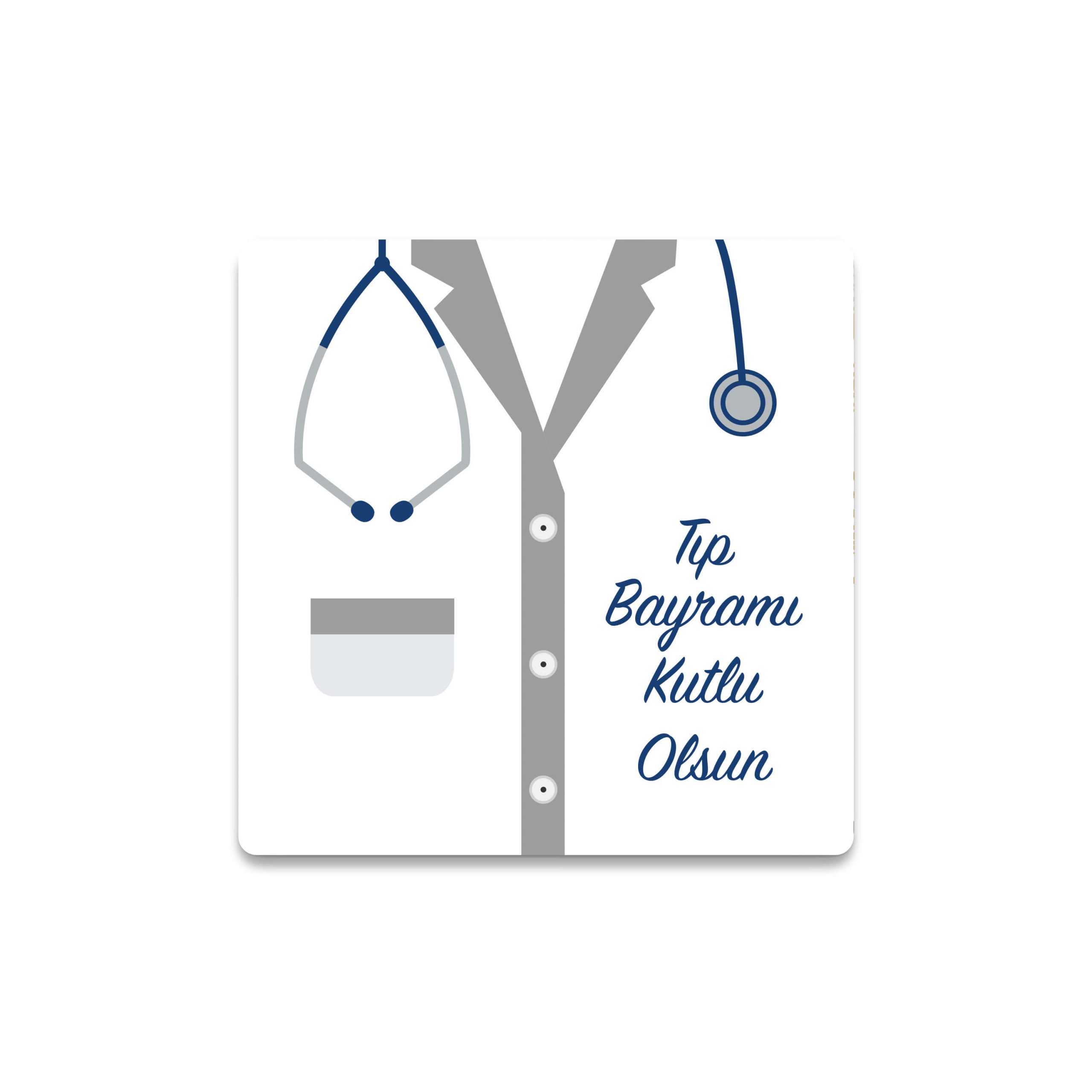 Tıp Bayramı Temalı Bardak Altlığı No:2