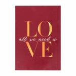 All We Need is Love Motto Kartı