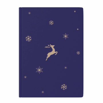 Geyik Desenli Lacivert Defter