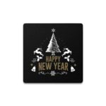 Happy New Year Siyah Bardak Altlığı
