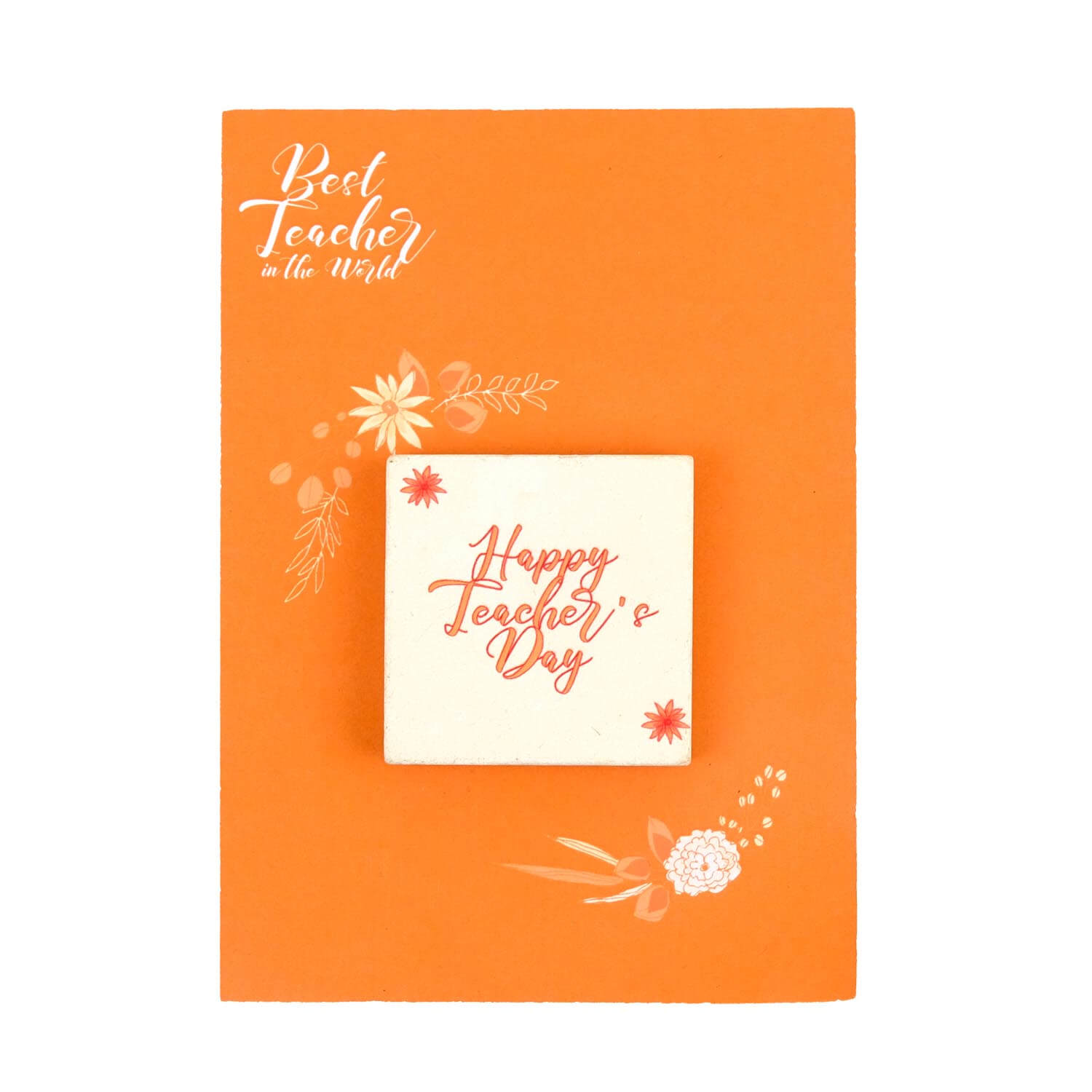 Happy Teachers Day Çiçek Desenli Magnet