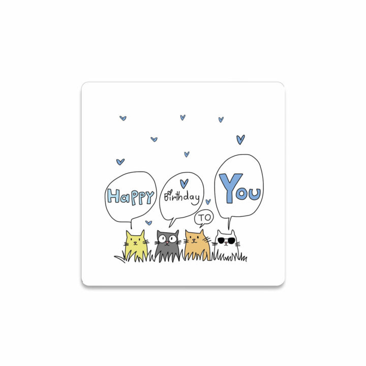 Happy Birthday Bardak Altlığı - Kedi