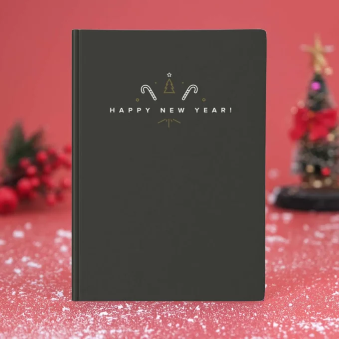 Siyah Happy New Year Defter
