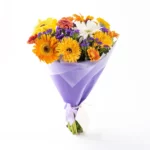 Alessia - Mor Statis ve Gerbera Çiçek Buketi