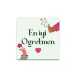 En İyi Öğretmen Taş Bardak Altlığı