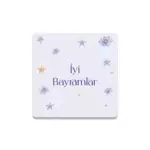 Yıldızlı İyi Bayramlar Taş Bardak Altlığı