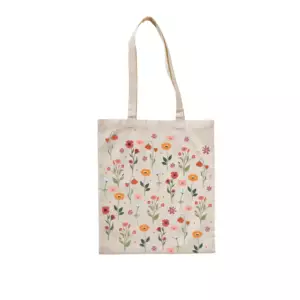 Çiçek Desenli Bez Çanta
