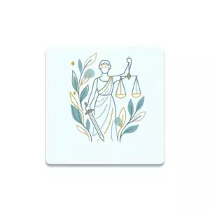 Adalet Figürlü Taş Bardak Altlığı