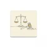 Terazi Figürlü Taş Bardak Altlığı