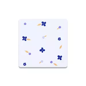 Mavi Çiçekli Taş Bardak Altlığı