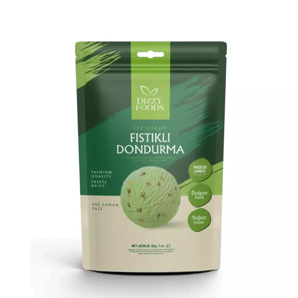 Dizzy Foods Dondurularak Kurutulmuş Antep Fıstıklı Dondurma Dizzy Foods Dondurularak Kurutulmuş Antep Fıstıklı Dondurma